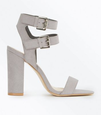new look grey heeled sandals