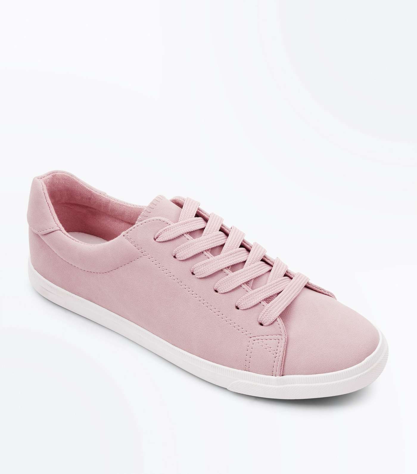 Pink Suedette Lace Up Trainers