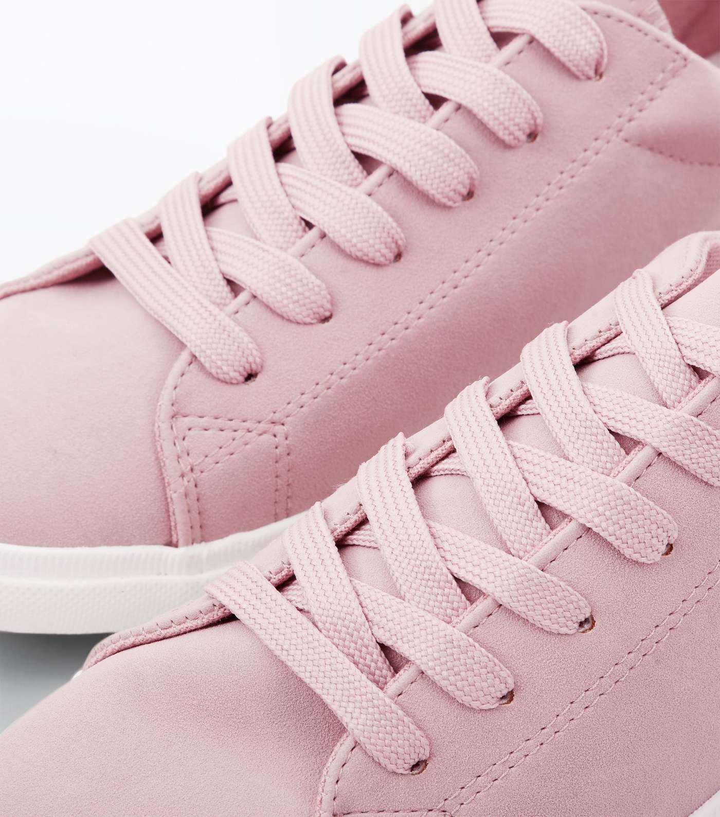 Pink Suedette Lace Up Trainers Image 3