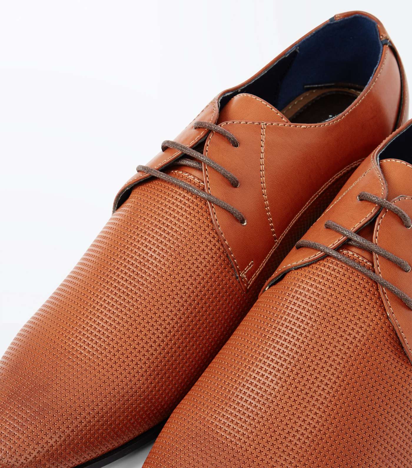 Tan Lace Up Formal Gibson Shoes Image 3