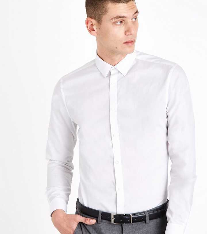 White Poplin Long Sleeve Shirt