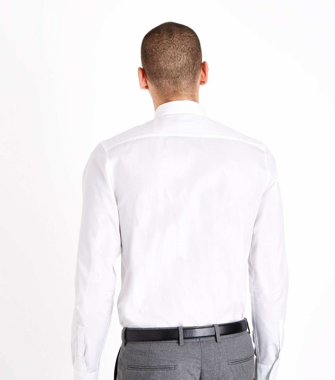 White Poplin Long Sleeve Shirt Image 3