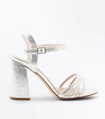 new look wide fit silver shoes