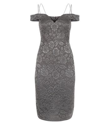 Image of AX Paris Pewter Lace Strappy Midi Dress New Look