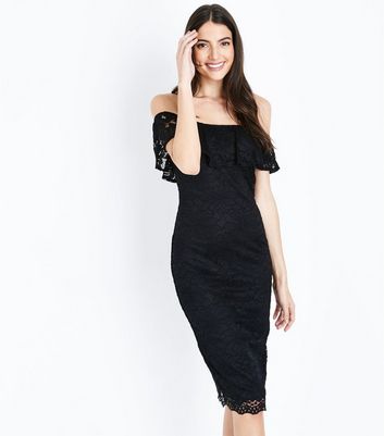 new look black bardot dress