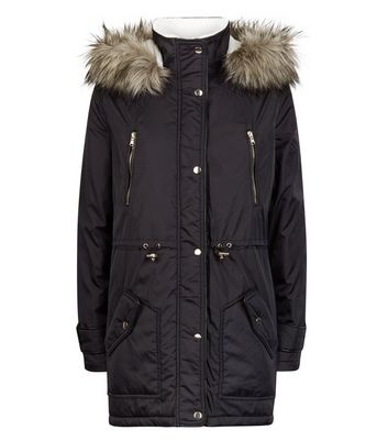new look faux fur lined parka