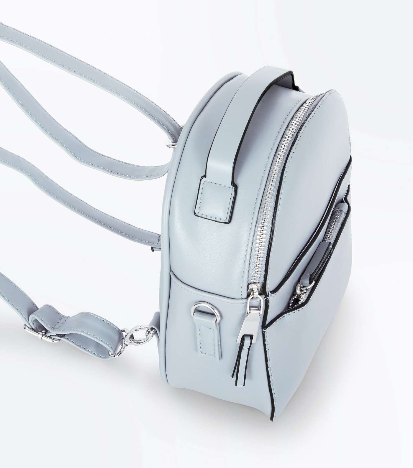 Pale Blue Convertible Strap Micro Backpack Image 4