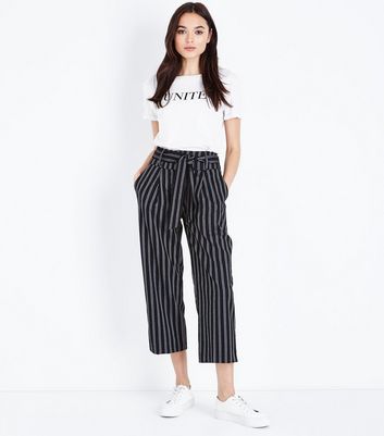 striped cropped trousers