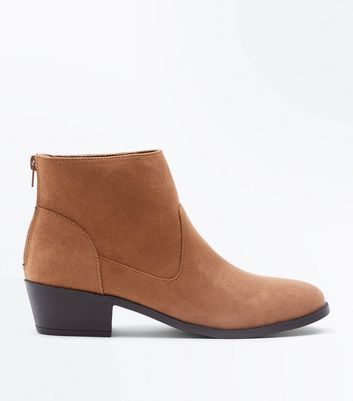 Tan Suedette Western Ankle Boots | New Look