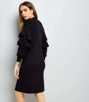 frill sleeve jumper dress