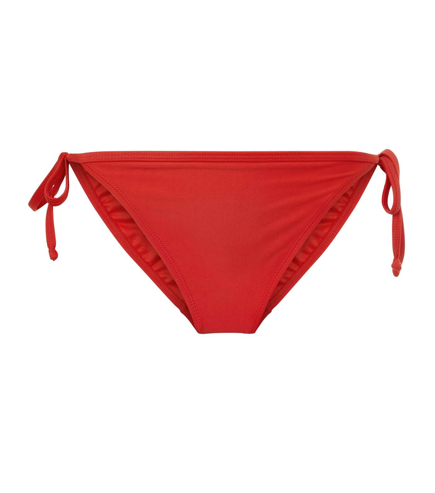 Red Tie Side Bikini Bottoms Image 4