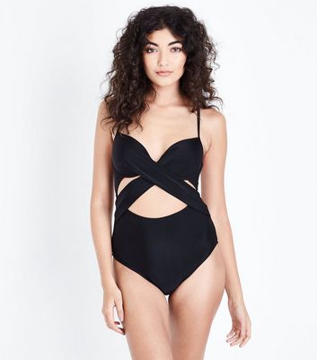 New look bandage cut out swimsuit on sale