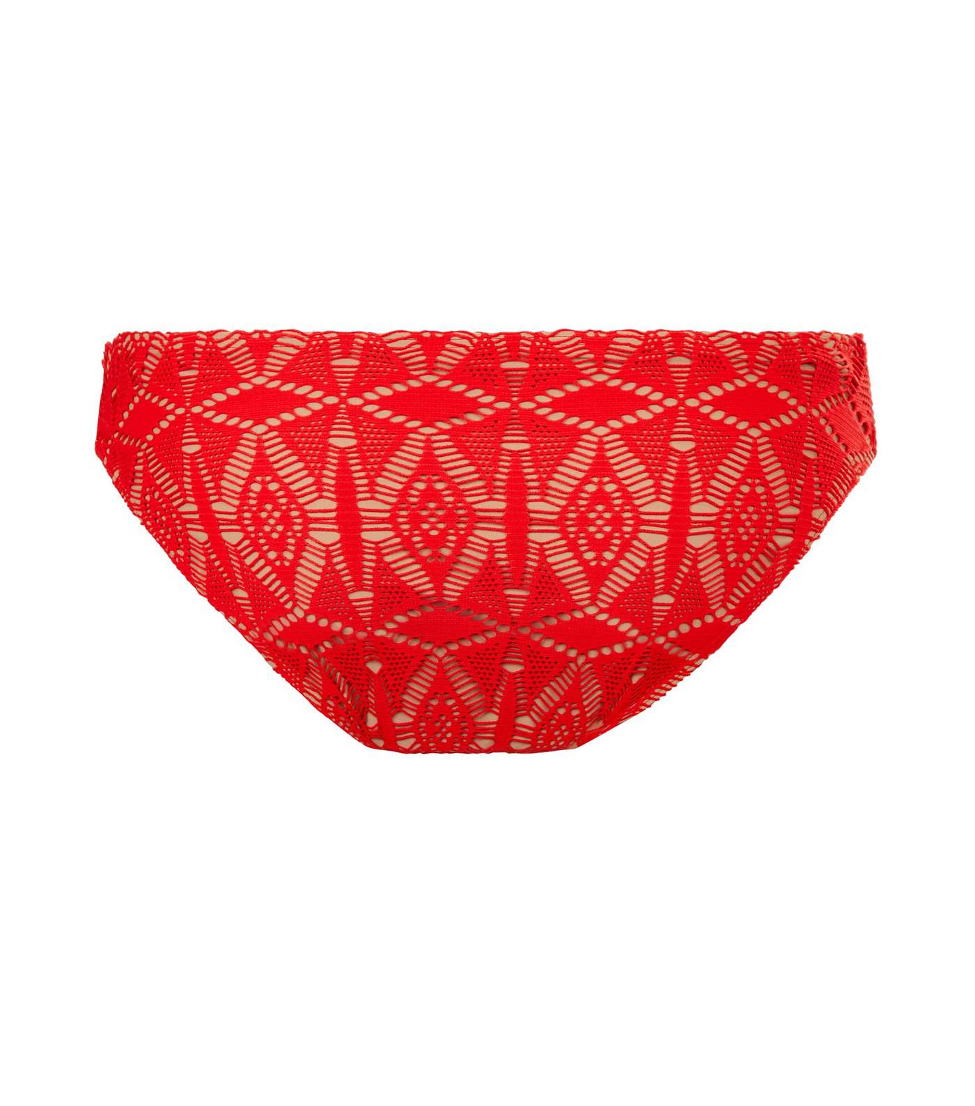 Red Crochet Strappy Side Bikini Bottoms Image 5