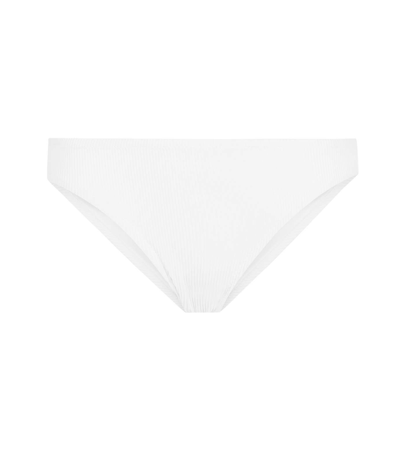White Ribbed Bikini Bottoms  Image 4