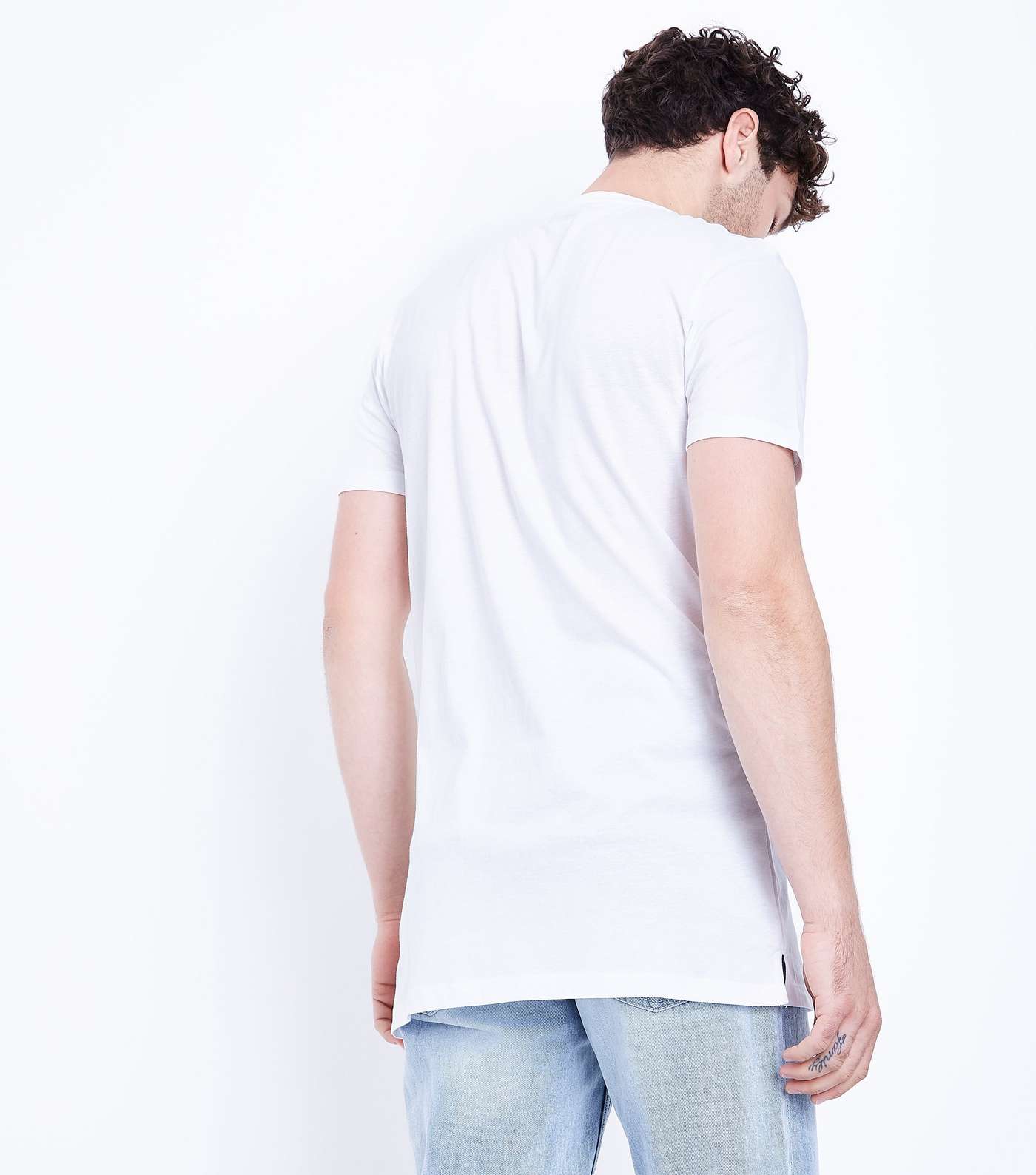 White Longline T-Shirt Image 3