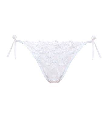 La SENZA Parisienne Thong Small UK 8 - 10 White Lace With