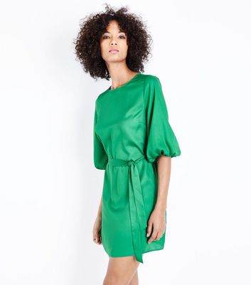 new look green satin dress