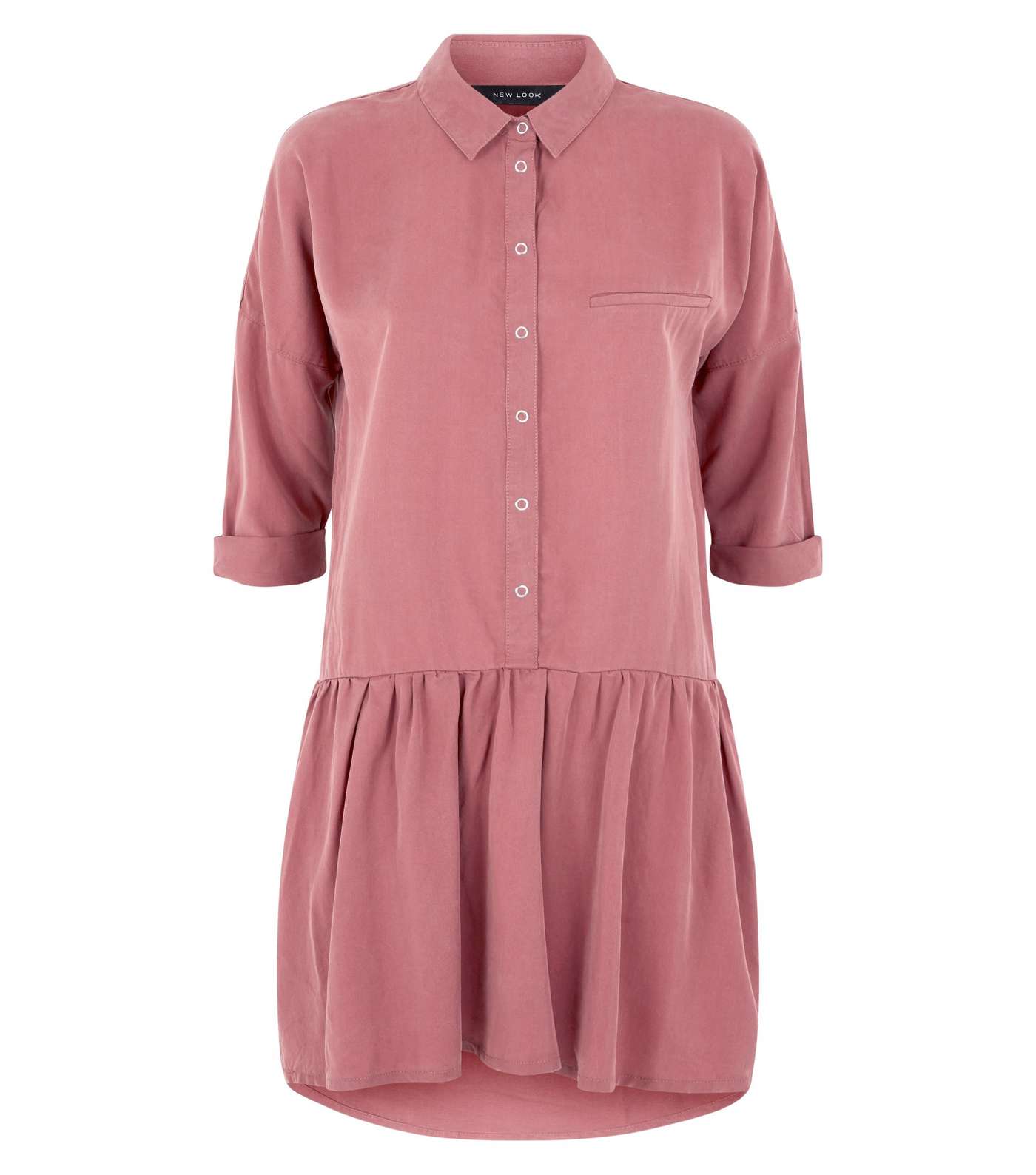 Pink Drop Waist Shirt Dress Image 4