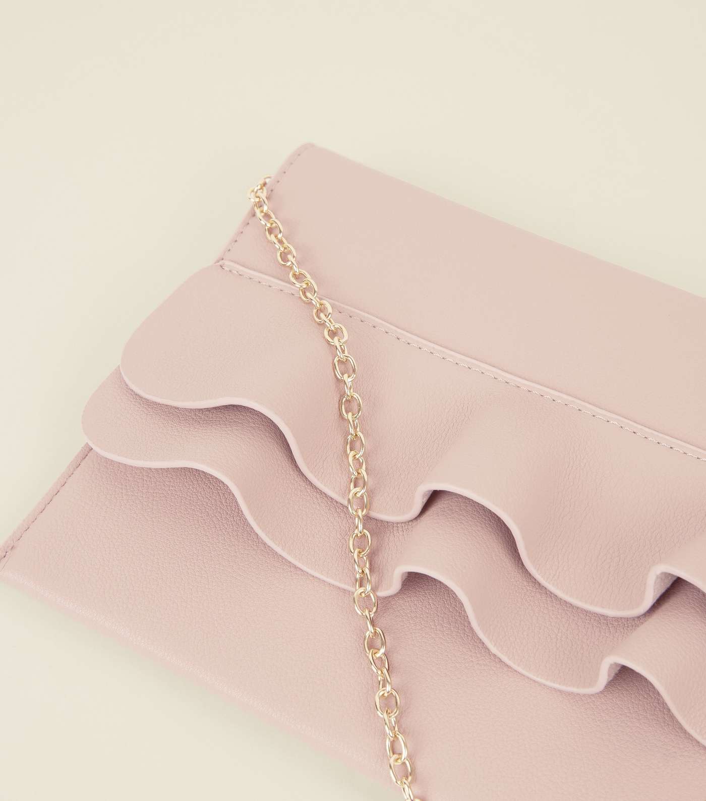 Nude Frill Front Flat Clutch Bag Image 2