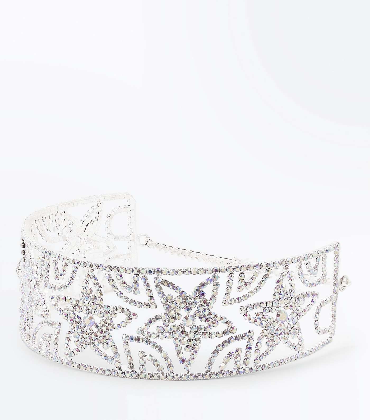 Silver Premium Star Diamanté Embellished Choker