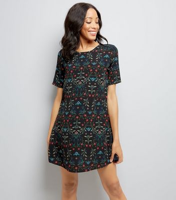 shift dress with ankle boots