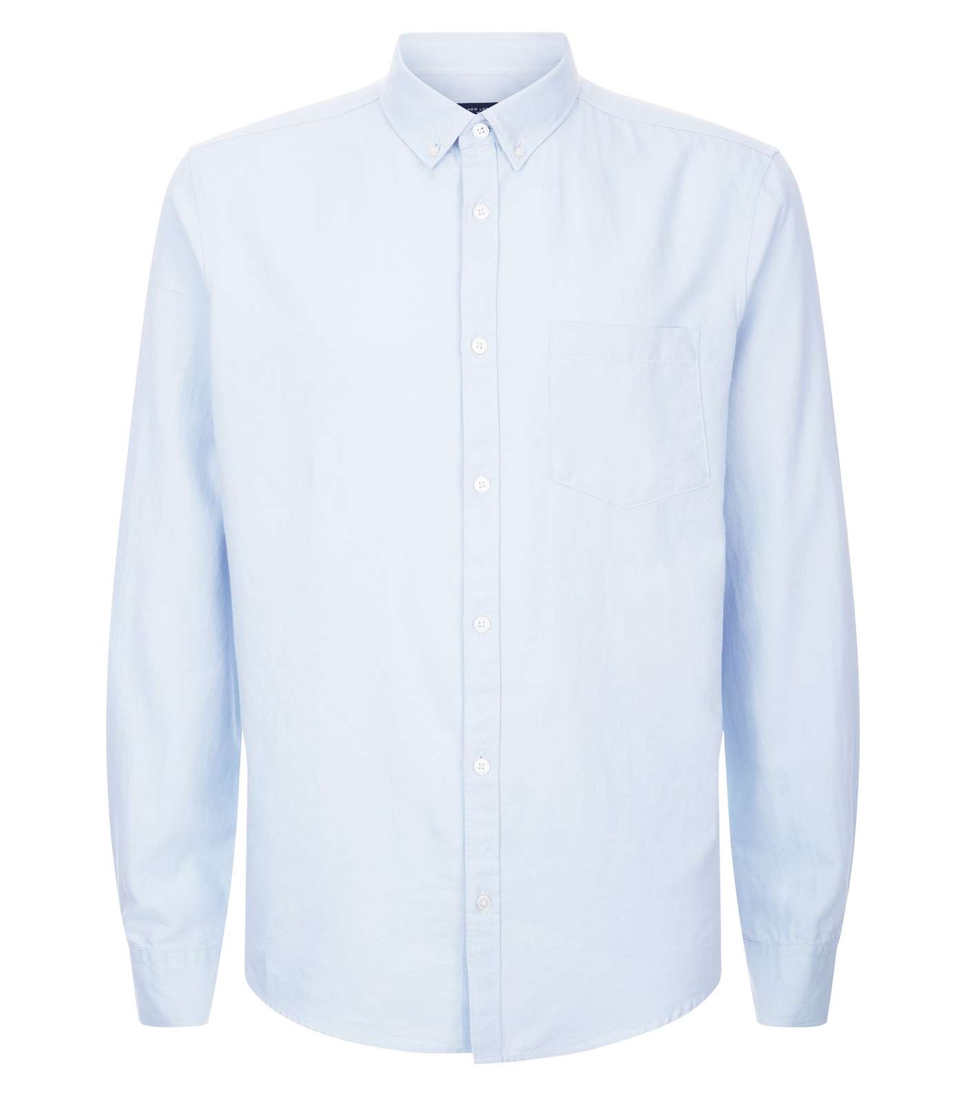 Pale Blue Long Sleeve Oxford Shirt Image 4