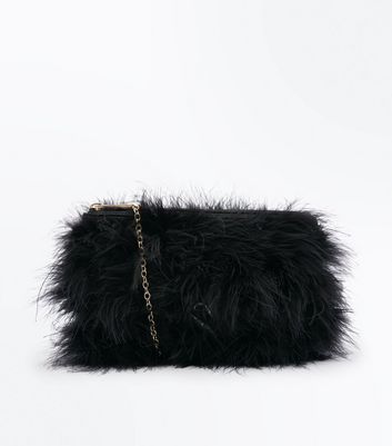 black feather bag