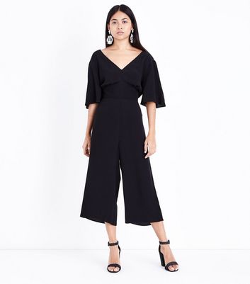 petite black culotte jumpsuit