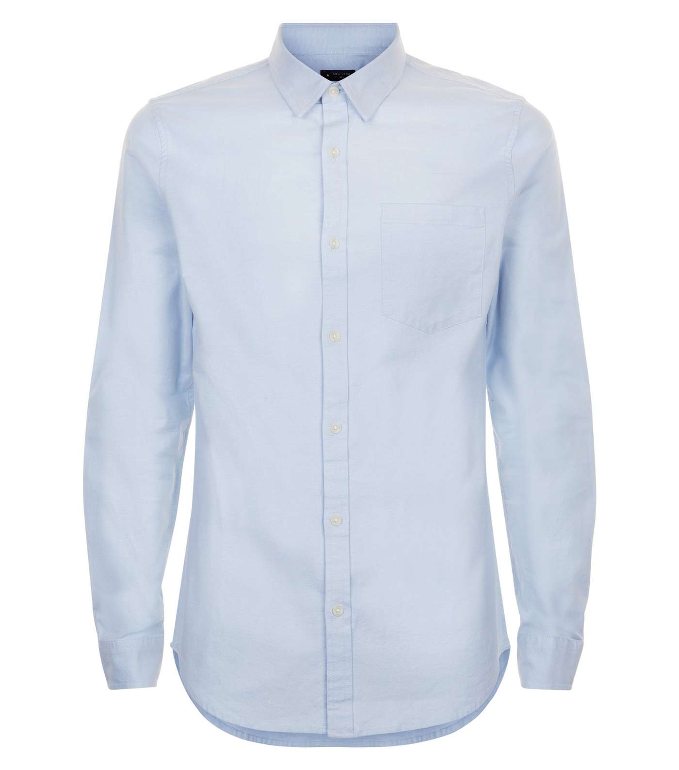 Pale Blue Muscle Fit Stretch Oxford Shirt Image 4