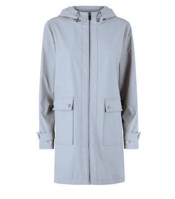 new look grey raincoat