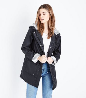 New look cheap black raincoat