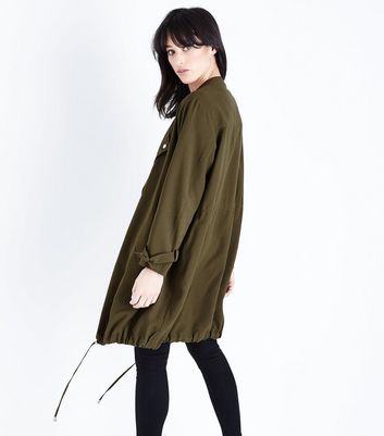 khaki waterfall duster jacket