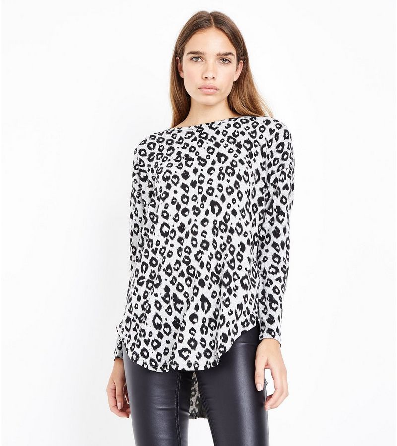 New Look Blue Vanilla Grey Leopard Print Zip Back Top at £20 | love the ...