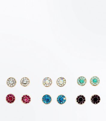 coloured stud earrings