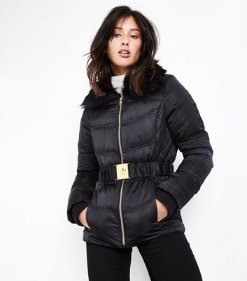 doudoune noir avec fourrure