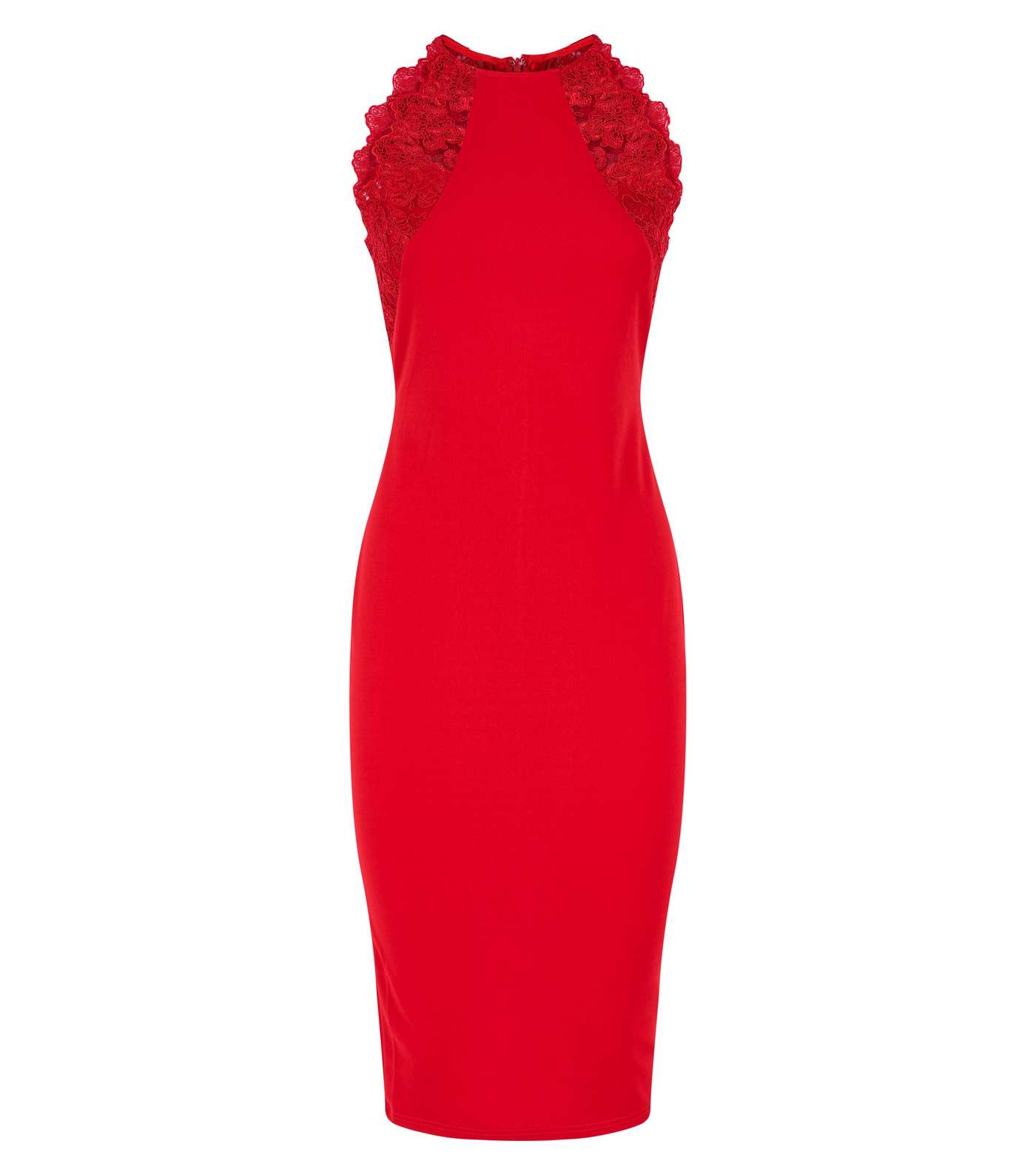 AX Paris Red Lace Trim Sleeveless Midi Dress Image 4