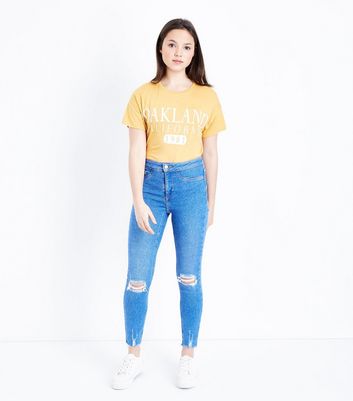 Girls best sale cropped jeans