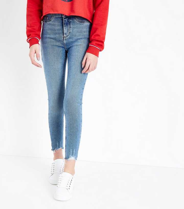 Teens Blue High Waist Super Skinny Jeans | New Look