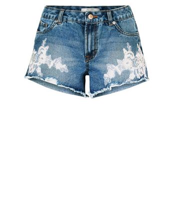 denim crochet shorts