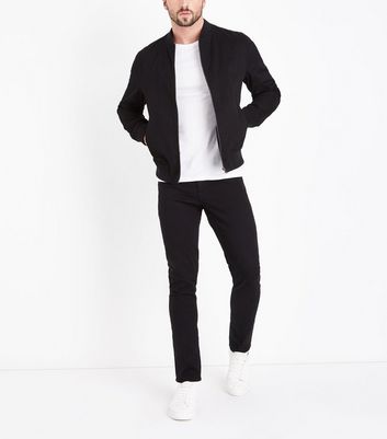 new look mens black bomber jacket