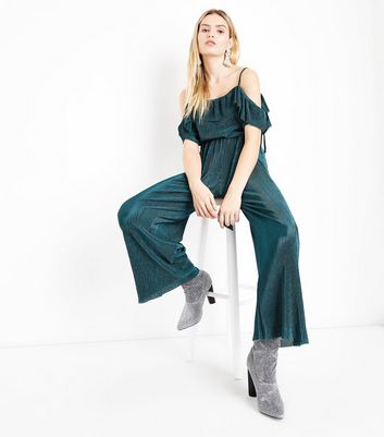 green plisse jumpsuit