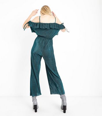 green plisse jumpsuit