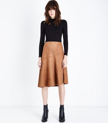 suedette midi skirt