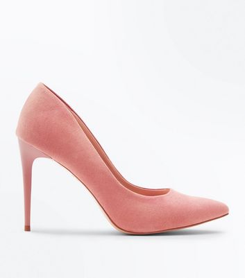 Pink suede 2024 heels new look