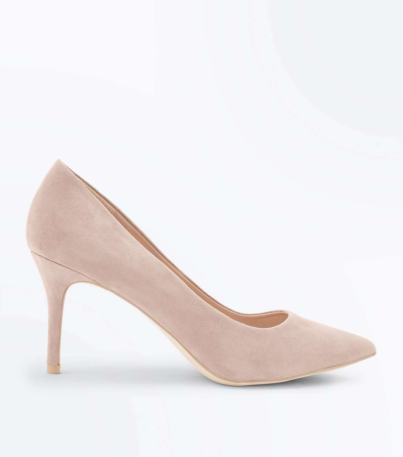 Light Brown Suedette Pointed Court Shoes