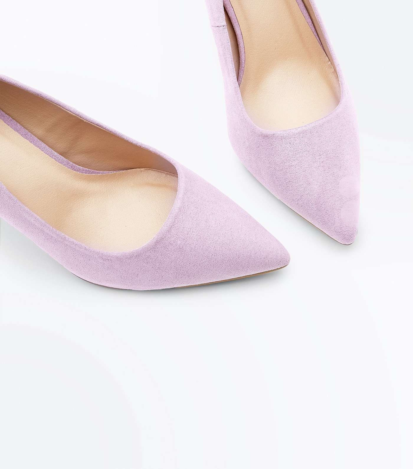 Lilac Suedette Pointed Court Shoes Image 4