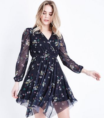 new look floral mesh dress