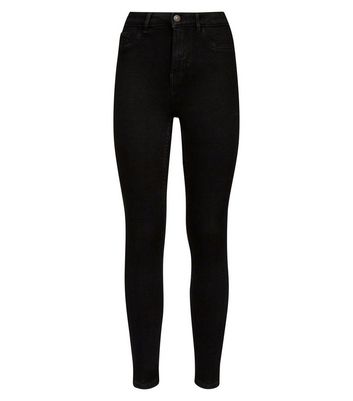 plain black high waisted jeans