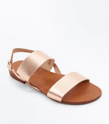 new look wide fit rose gold sandals