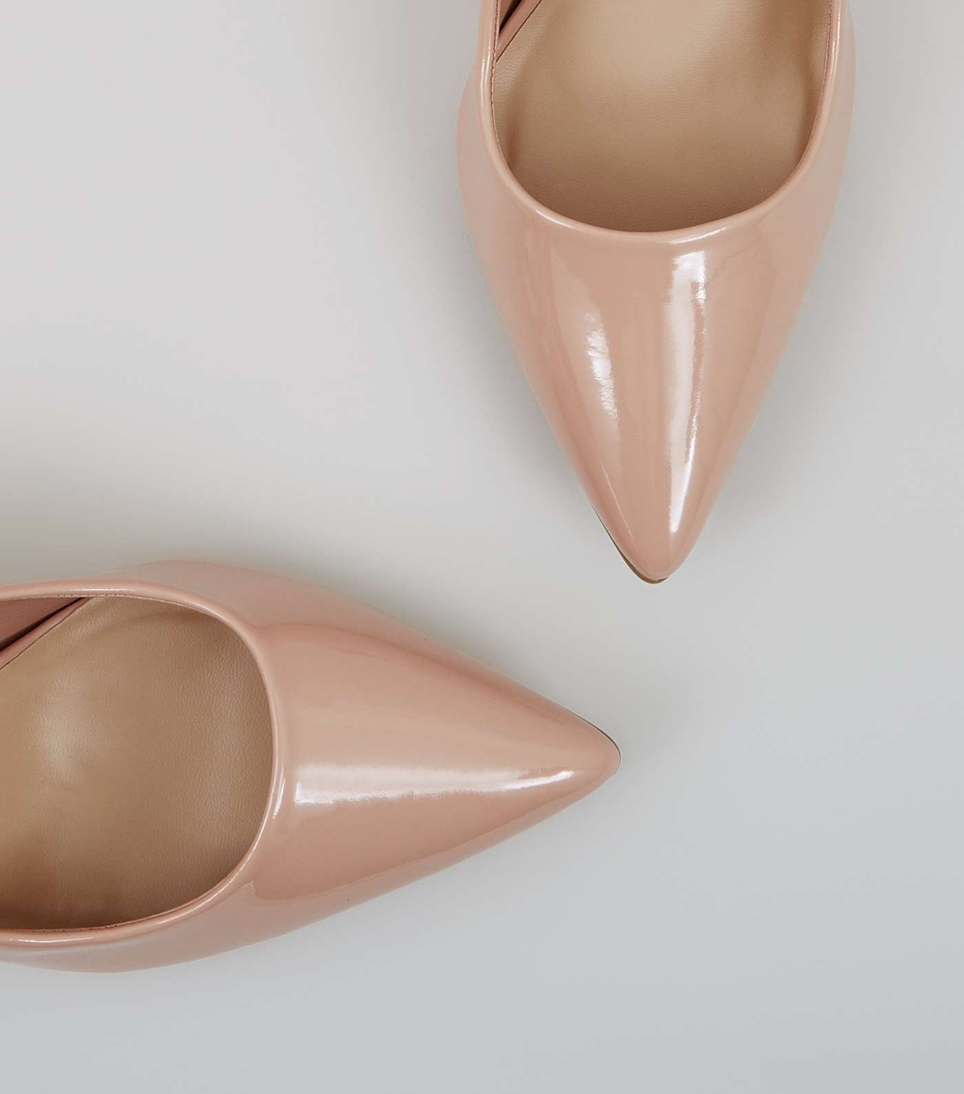 Nude Patent Pointed Court Shoes Image 4